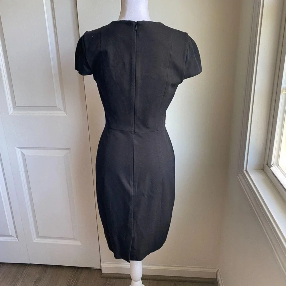 Banana Republic Black Square Neck Sheath Dress Size 6 Stretch LBD